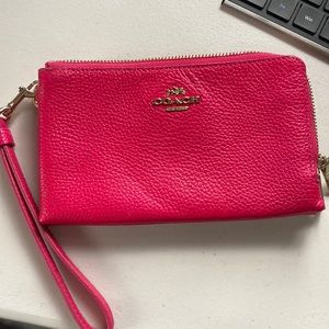 Brand new coach wristlet in hot pink!